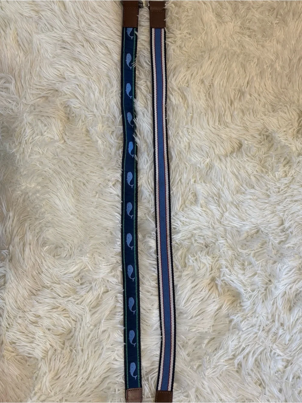 Janie and Jack Navy Whale Motif & Striped Webbing Belts
